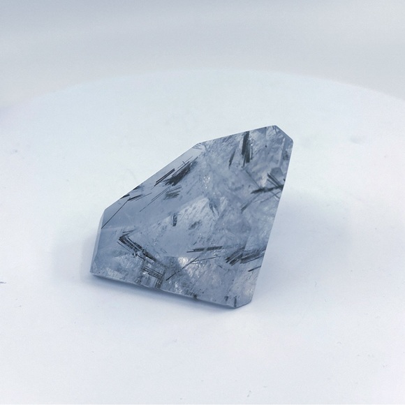 Polished Tourmalinated Quartz Geometric Free Form Natural Crystal Untreated - Picture 4 of 9